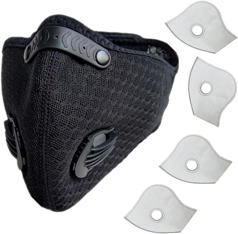 HOLIIBN Anti Pollution Face Mask with Protection Air Mask Filters,Anti Smoke, Exhaust Gas, Dust, Pollen, Allergens,Hiking, Running, Walking, Cycling, Ski and Other Outdoor Activities