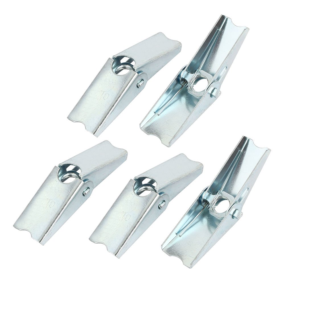 sourcing map M10 Dia Female Thread Spring Loaded Hollow Wall Anchor Toggle Wing Nut 5pcs