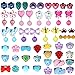 HaiMay 52 Pieces Little Girl Shiny Clip-on Earrings and Adjustable Jewelry Rings Set,Children Kids Girl Pretend Play Earrings and Dress up Rings,All Packed in Clear Box