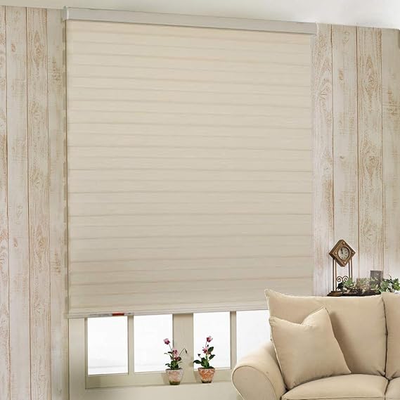 Buy ZEBRA BLINDS Polyresin Curtain, 100 X 130 cm, Ivory Online at Low