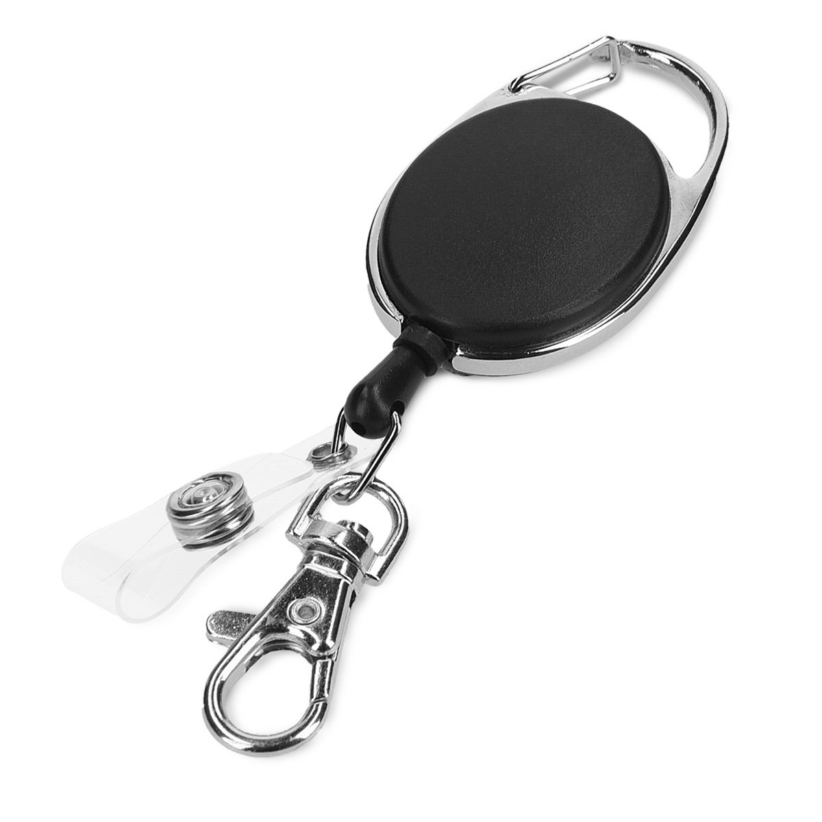 kwmobile Retractable ID Badge Holder Yo Yo ID Card Belt Clip with Metal Carabiner Extendable kwmobile Retractable ID Badge Holder Yo Yo ID Card Belt Clip with Metal Carabiner Extendable