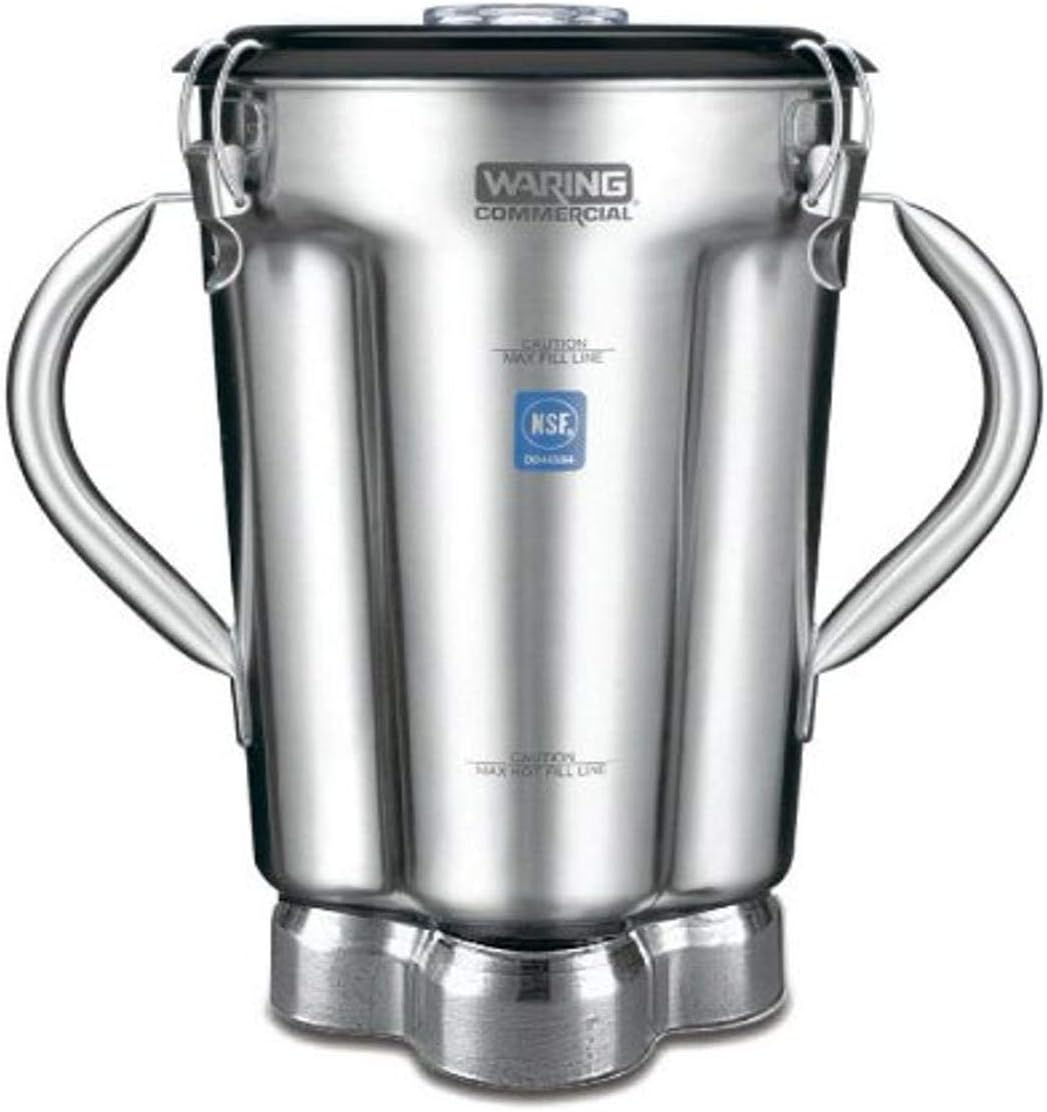 Waring Commercial CAC72 Stainless Steel 2-Handle Container with Blade Assembly and Lid, 1-Gallon,Silver