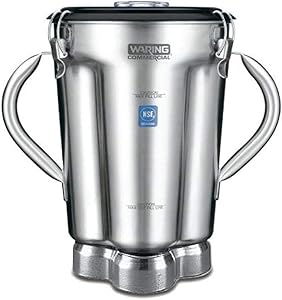 Waring Commercial CAC72 Stainless Steel 2-Handle Container with Blade Assembly and Lid, 1-Gallon,Silver