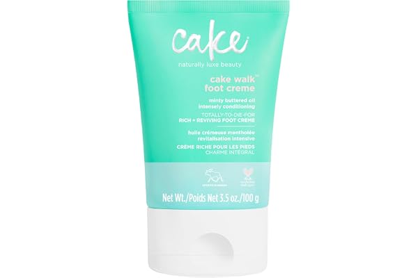 Cake Beauty Nourishing Foot Cream, The Cake Walk - Nourishes, Conditions & Soothes Dry Heels and Feet - Rich & Reviving Tripl