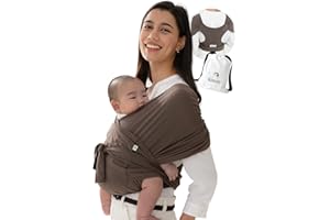 Konny Original Baby Carrier SoftBreeze Luxury Carrier Wrap, Easy to Wear Baby Wrap Carrier, Perfect Essentials Cloths for Newborn Babies up to 44 lbs, (Mocha, XXL)
