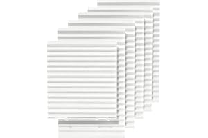 TOURI 6 Packs Temporary Blinds for Indoor Windows, Light Filtering Paper Shade, Easy to Cut and Install, 36" W x 72" L, Black Out Window Cover with 12 Clips, White