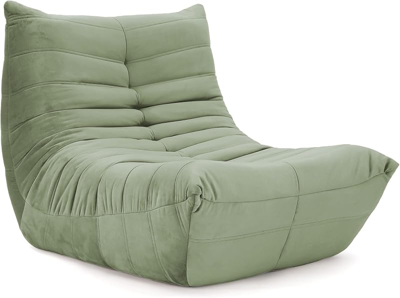 Vesgantti Togo Fireside Lounge Chair Soft Suede Green Premium Foam