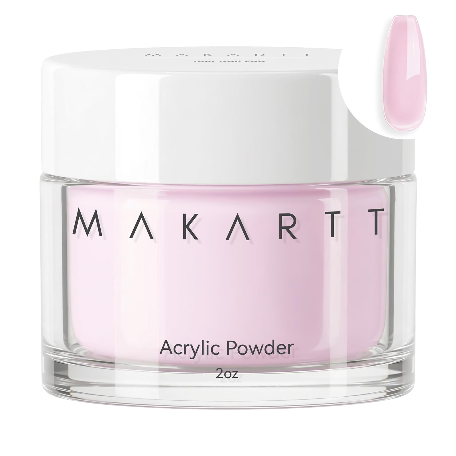 Makartt Acrylic Powder - 56g Professional Pink Acrylic Nail Powder for Nails Extension, Nails Decoration, Nail Carving, French Manicure, 3D Art for Gel