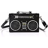 TAMMYFLYFLY Unique Vintage Radio Shaped Cross-Body Bag Women Clip Clasp Shoulder Bag Handbag