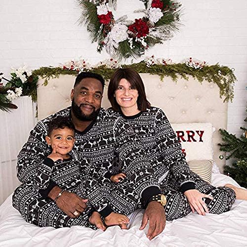 WensLTD Family Matching Xmas Pajamas Set - Women Men Girls Boys Reindeer Tops Blouse Pants Family Pajamas Sleepwear Christmas Outfits Set
