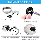 Rayibuir 2 Pack Desk Grommet Kit 60mm Zinc Alloy Brushed Silver Ø60mm view 4