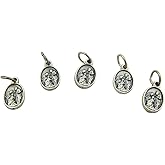 Lumen Mundi Silver Tone Holy Family Protection Medal (Lot of 5, 1/2 Inch, Made in Italy)