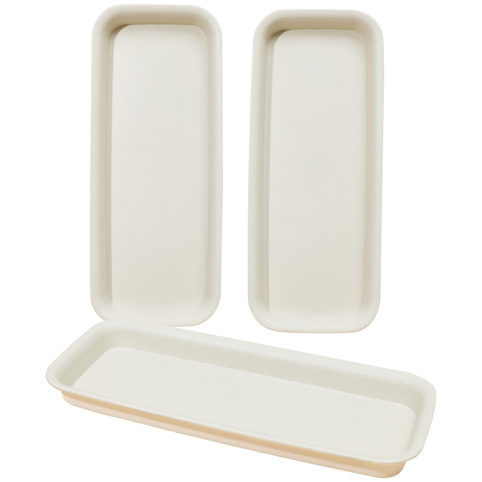 Gogogmee 3Pcs Rectangular Plastic Drip Trays for Plants 12X4 Inch Flower Pot Saucers Waterproof Bottom Tray for Indoor Outdoor Garden Balcony Windowsill