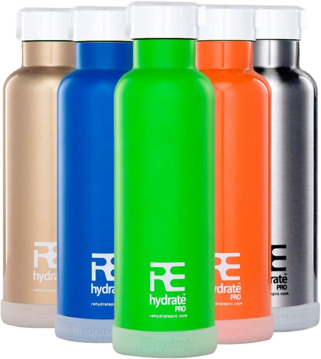 Rehydrate Pro 17oz Insulated Water Bottle with Straw, Bonus Lids and Leak Proof Flask to Keep Liquids Hot or Cold- Triple Wall Vacuum Water Bottle Insulated, Perfect for Gifts