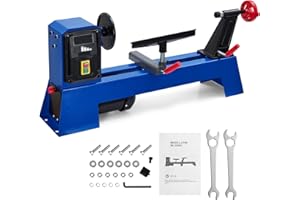 GAOMON Wood Lathe, 14" x 20" Benchtop Wood Lathe Machine 0.5 HP Infinitely Variable Speed 1040-2980 RPM, Wood Turning Lathe Machine with Wrench & 2 Chisels for Woodworking, Woodturning