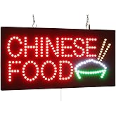 Chinese Food Sign, 24"x12", 60x30cm, TOPKING, LED, Neon, Florescent, Signage, Signboard, Display, Billboard, Screen, Grand Opening, Gift