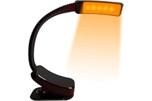 Mito Red Light - Flex Reader - Amber Light Book Lights for Reading at Night - Portable, Rechargeable Book Light Clip On with 360° Gooseneck - Reading Lights for Books in Bed