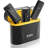 PILSAMAS Mini Wireless Lapel Lavalier Microphone for Android Phone USB C iPhone 15 2 Pack with Charge Case, Noise Canceling- 