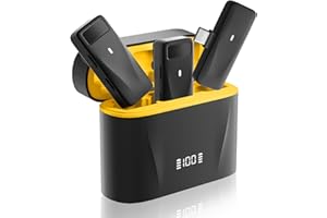 PILSAMAS Mini Wireless Lapel Lavalier Microphone for Android, iPhone 15 Pro Max - 2 Pack, 32H Battery, Noise Canceling - USB C Microphone, Clip On iPhone Microphone for Video Recording, Streaming