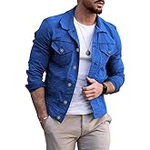 CHARTOU Men's Denim Jacket Casual Regular Fit Button Down Long Sleeve Jean Trucker Jacket