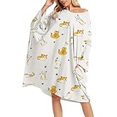 CRIPOM Plus Size Moo Moos for Women Oversized Sleep Shirts for Women Oversized Nightgown with Pocket Fit S-5XL