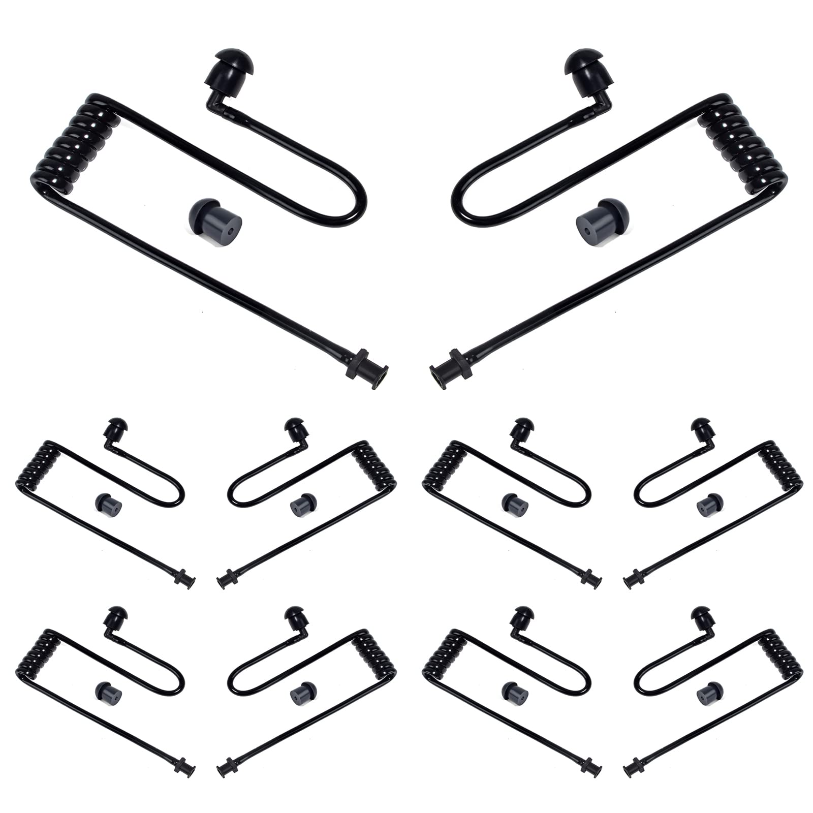 HYSHIKRA Replacement Covert Acoustic Air Coil Audio Tube Compatible with Motorola Kenwood Baofeng Walkie Talkie FBI Security Earpiece Headset (Black, 10 Pack)