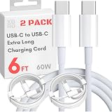 kolodosa [2PACK] 6FT Extra Long USB C Charging Cable for iPhone 16 15 MacBook iPad - Type-C Fast Charge Cord Durable Travel Charger Cable usbc for Home, Office, Car, Data Sync, and Power Banks