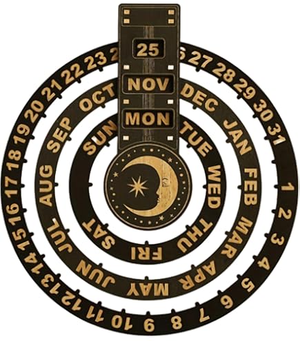 Amazon.com: KTZCTPCA Wooden Rotating Circular Perpetual Calendar