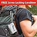 Inflatable Camping Pillow + Ultralight Stuff Bag + Screw Locking Carabiner for Hanging Lightweight Stuff - Excellent Choice for Camping, Travel, Go Bags, Hiking Essentials or Backpacking Gear (Blue)