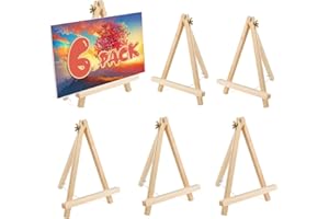 GardEasy 6 Pack 9 Inch Wood Easels, Easel Stand for Painting Canvases, Tripod, Kids Student Tabletop Easels for Painting, Art Craft Painting Easel Stand for Artist Adults Students