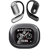 JUNJIEUNVO Q16PRO AI Wireless Translation Earbuds with 70 Hour Bluetooth 5.4 Sports Earbuds, Wireless smart Touch Screen, Ear Cup with Ear Hooks, IPX5 Waterproof for Business and Travel