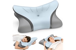 CRISGO Cervical Neck Pillow - Cooling Pillow for Neck Pain Relief, Ergonomic Side Sleeper Pillow for Sleeping, Contour Memory Foam Pillows for Neck Support, Orthopedic Bed Pillow for Back Stomach Sleepers