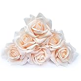 SYFASHRAN Artificial Roses Real Touch Fake Flowers with Stems - Realistic Look & Feel for Gifts, Home Decor, Wedding, Table, Cake, Hotel Decoration (Orange Pink)