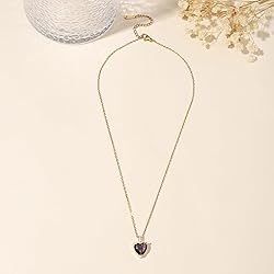 February Birthstone Necklace for Women 14K Gold