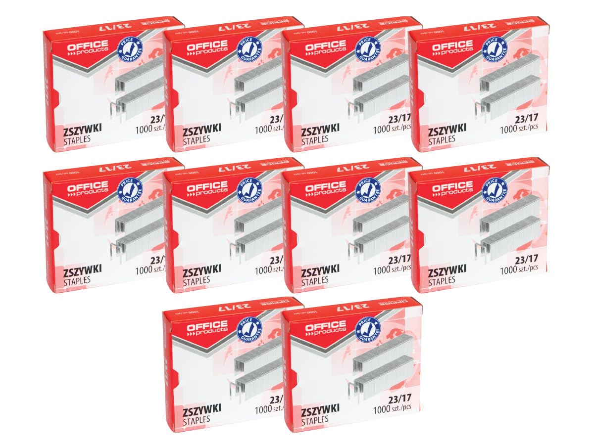 Office Products 18072369-19 Staples 23/17 Silver / 10,000 Pieces (10 x 1000 Pieces) Standard Hand Staples/Staples/Paper Clips/Galvanised