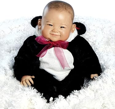 Paradise Galleries Su-Lin, Amazingly Realistic 20 Inch Asian Baby Doll In Chinese Panda Outfit