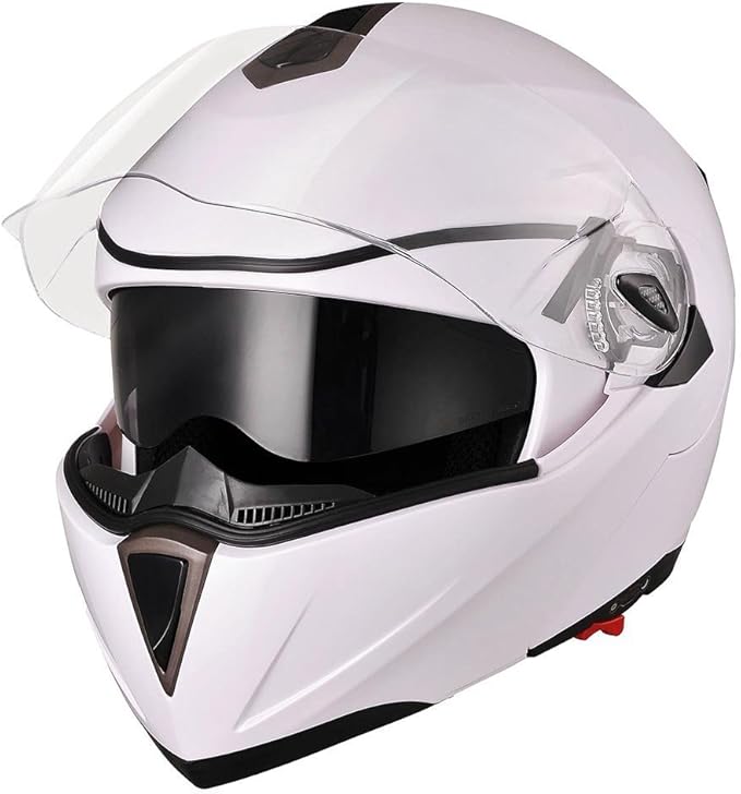 Ahr full face flip up modular motorcycle helmet dot approved dual visor motocross color opt Clearance