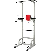 Everyday Essentials Signature Fitness Power Tower with Push-up, Pull-up and Workout Dip Station for Home Gym Strength Training, Gray