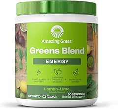 Amazing Grass Greens Blend Energy: Smoothie Mix, Super Greens Powder & Plant Based Caffeine with Matcha Green Tea & Beet Root
