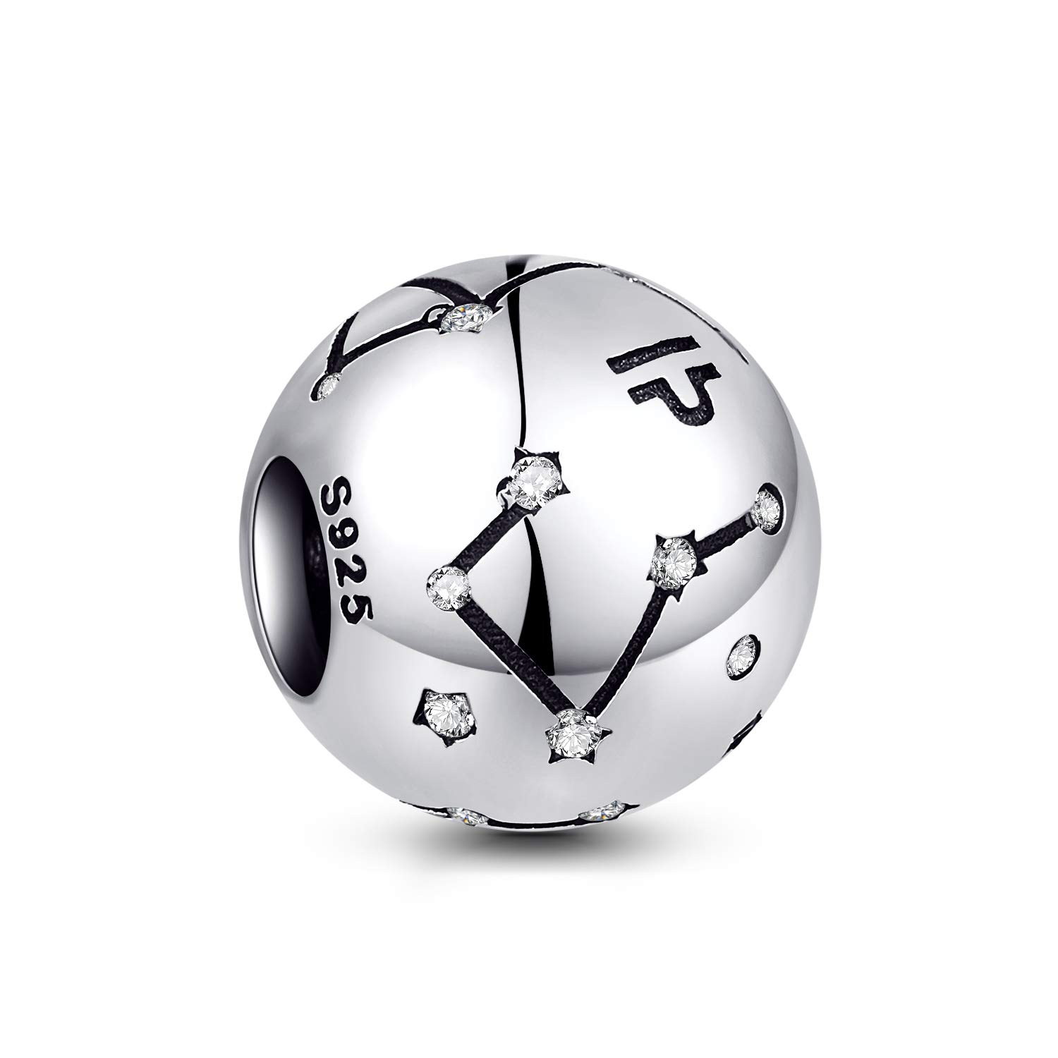 NINGAN Libra Zodiac Sign Birthday Charms -Women's Bead Charms 925 Sterling Silver Charms Fits Pandora Bracelet & Necklace for Women & Friends