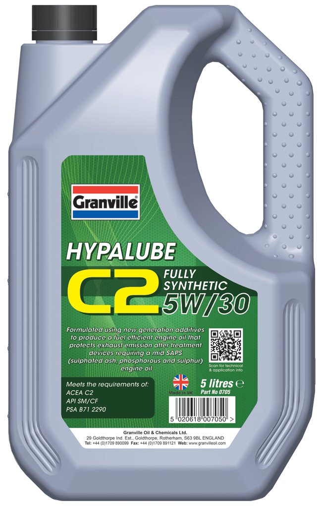 Granville 0705 Hypalube C2 5W/30 Engine Oil, 5 Liters