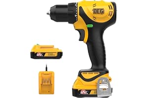 DEGLASERS 12V MAX Cordless Drill,Electric Power Drill Set with Battery & Charger, 3/8-Inch Keyless Chuck, 2 Variable Speed, 20+1 Torque Setting Power Tools Kit