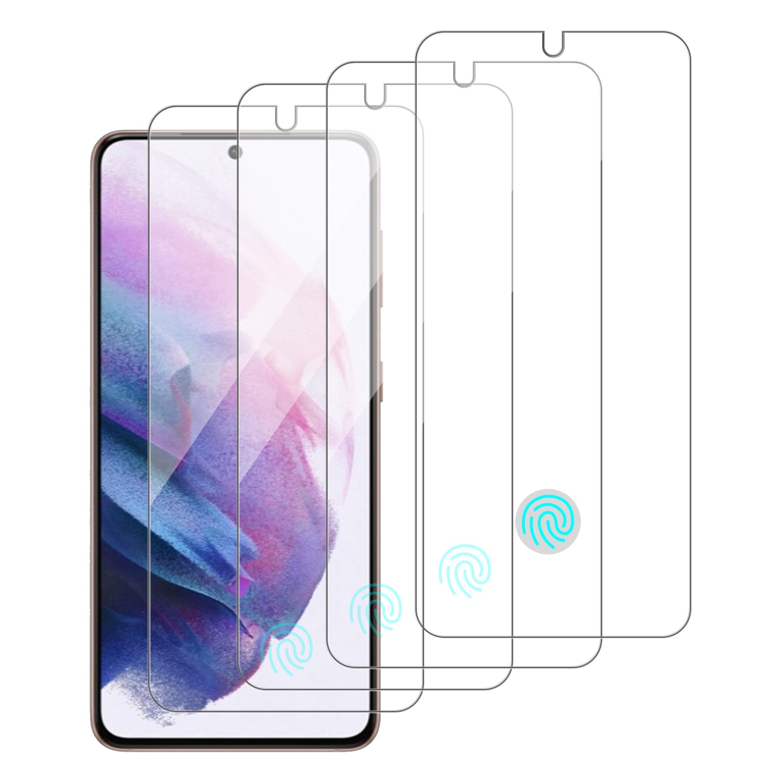 Photo 1 of iCsapr 4 Pack Glass Screen Protector Compatible for Samsung Galaxy S21 5G / SM-g991u [9H Hardness]-HD Screen Tempered Glass, Scratch Resistant,Easy Install [Case Friendly]