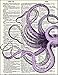 Fresh Prints of CT Dictionary Art Print - Sea Monster/Giant Squid Purple Tentacles - Printed on Recycled Vintage Dictionary Paper - 8.5