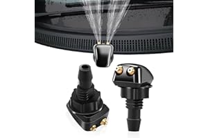 Fogfar 2 PCS Car Front Windshield Washer Nozzle, Car Wiper Washer Windshield Wiper Nozzle, Washer Nozzle Replacement, Universal for Most Cars (Black)