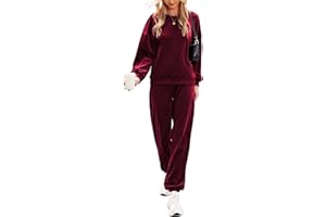 Beyove Women Velour Sweatsuits 2 Piece Tracksuit Sets with Pockets Sweatshirt & Sweatpants Leisure Jogger Outfits S-XXL