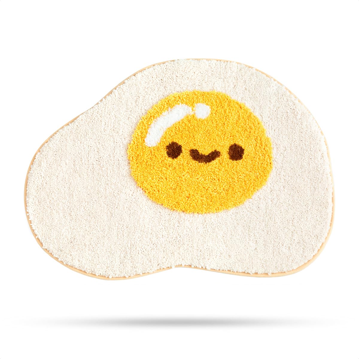 Molesun Egg Bath Mats, Soft and Absorbent Microfiber Bath Rugs, Non-Slip Shaggy Shower Carpet, Machine Wash Dry, Soft Shower Rugs for Bathroom Floor, Tub and Shower, 45 x 65 cm, Egg