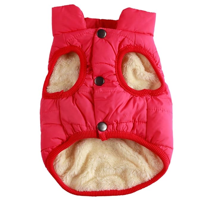 JoyDaog 2 Layers Fleece Lined Super Warm Dog Jacket for Winter Cold