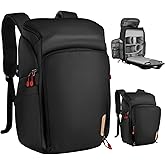 K&F CONCEPT Camera bag Backpack Waterproof 25L Large Capacity Camera Case with Raincover 15.6 Inch Laptop Compartment Compatible with Canon/Nikon/Sony/DJI Mavic Drone Travel Camera Backpack