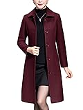 Jenkoon Women's Wool Trench Coat Winter Long Thick